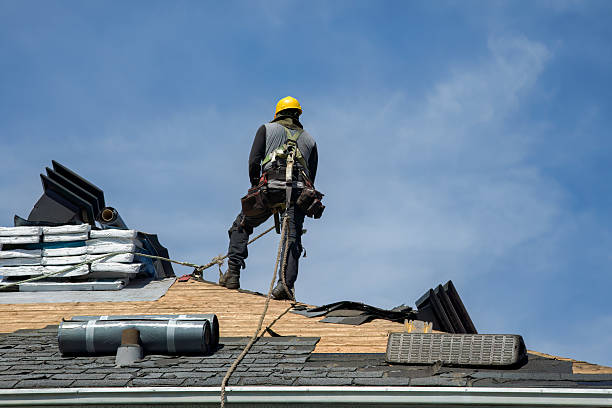 Professional Gutter Installation technician working in Newport, MI